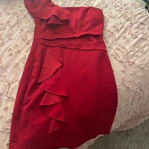 Red formal mini dress